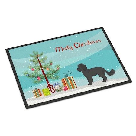 Carolines Treasures 18 x 27 in. Black Maltipoo Christmas Tree Indoor or Outdoor Mat CK3855MAT